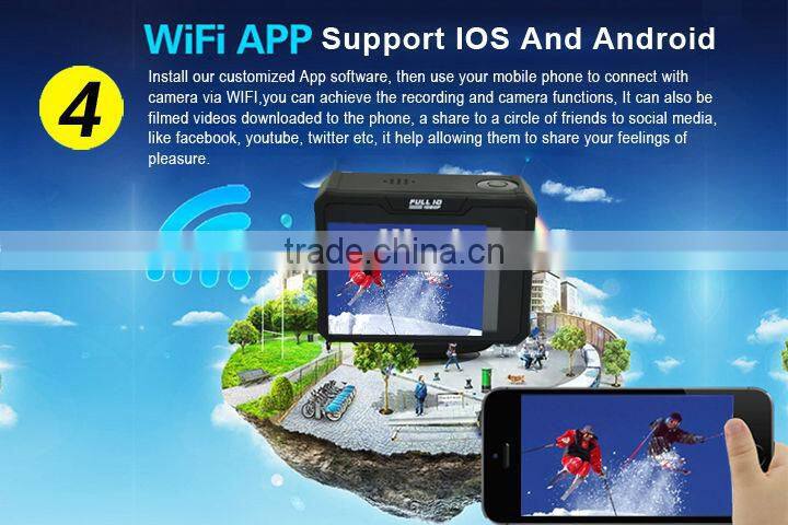 Full HD 4K full hd waterproof 2 inch touch screen wifi sport action camera