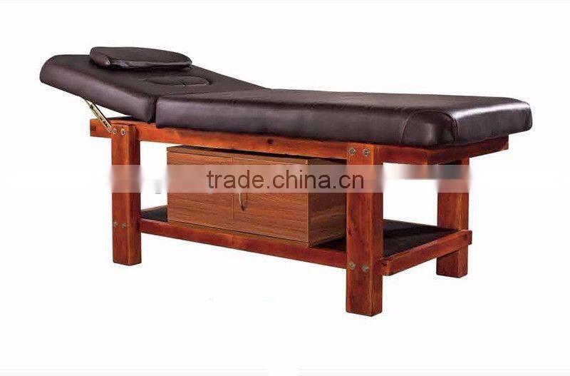 Beiqi 2016 New Beauty Salon Comfortable Stable Massage Bed with Wood Base Solid Wood Furniture