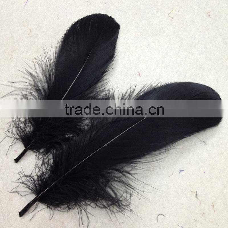 wholesale feather suppliers dyed black Goose feather trim