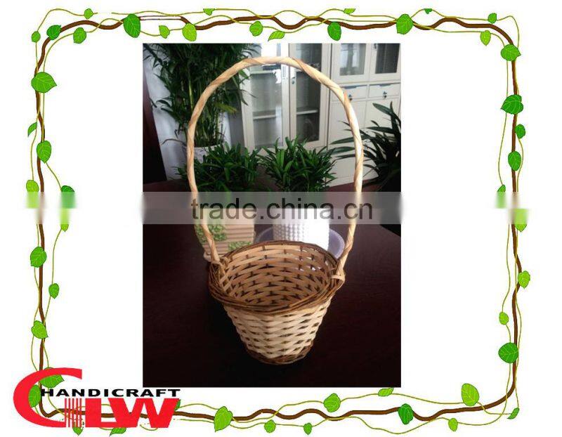 wicker picnic basket,basket,1 PC wood chip and split willow basket with handle