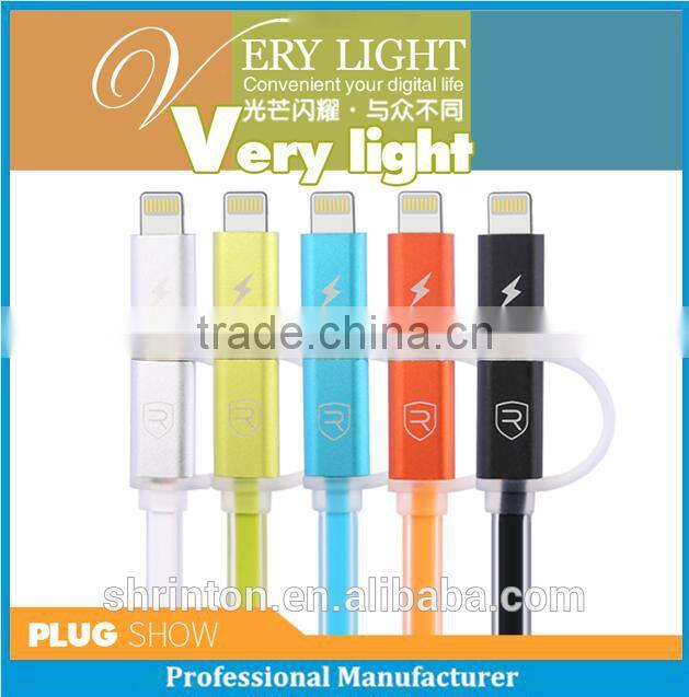 MFI Certified Factory Customized Logo Light Double Speed Fast Charge 5 Pin Light LED Micro USB Cable