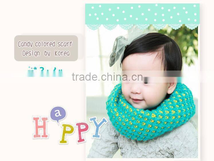 Fashion Boys Girls Autumn Winter Acrylic Knitted Circle Loop Baby Kids Neck Scarf