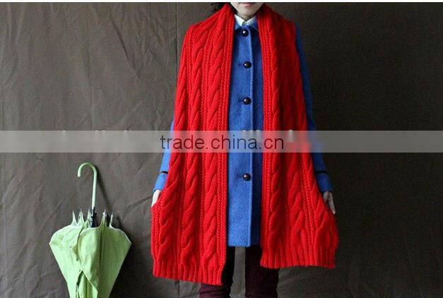 Fashion Wool Knitted Lady Winter Scarf