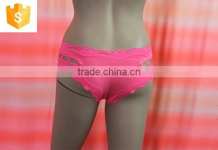 sexy daily thongs,cotton and lace fabric, fancy panty thong