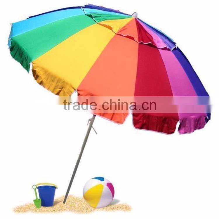 Folding Round Sun Umbrella Shelter Tent Outdoor Beach Rainbow Umbrella
