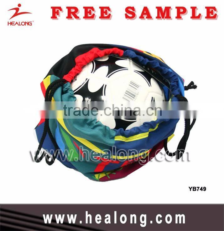 Healong 100% Custom Sublimation Soccer Drawstring Ball Bag With Shoe Compartment