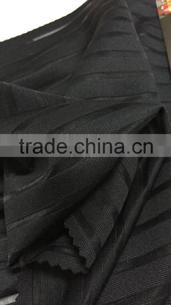 100 polyester stripe organza fabric for fashion cloth China supplier