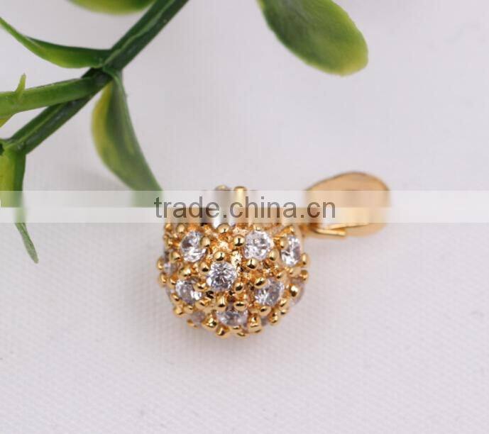 Latest Charm Fashion Gold Ball CZ Necklace Pendant Jewelry