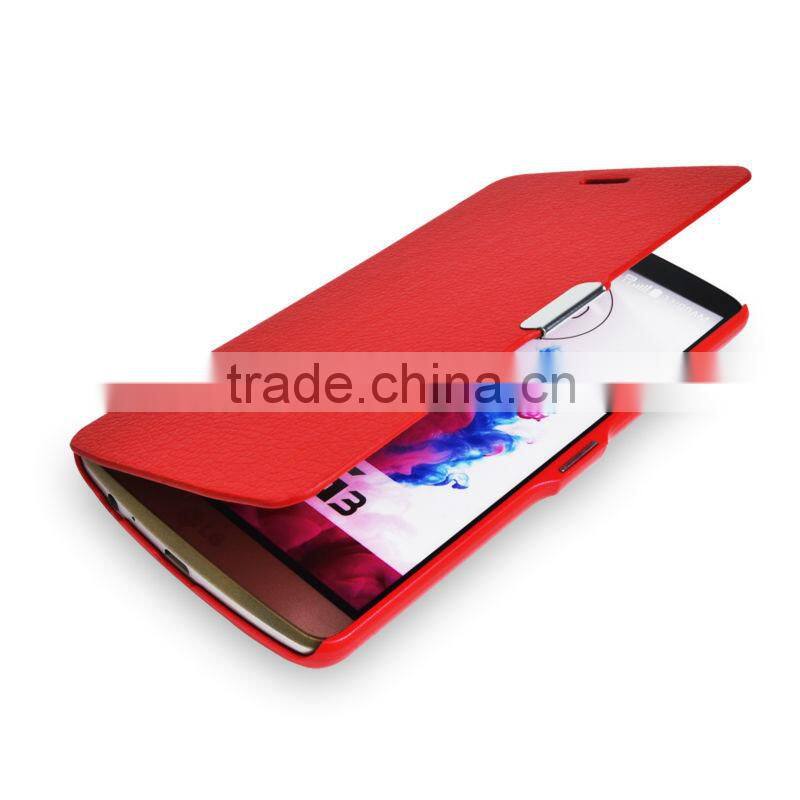 Lichee texture PU flip leather case for LG G3 D855