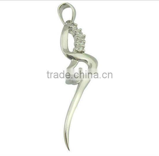 hot fashion jewelry 925 silver jewelry pendant, CZ inlay fashion necklace