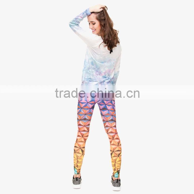 factory 3d digital full print colorful school girls pictures sexy pantyhose leggings