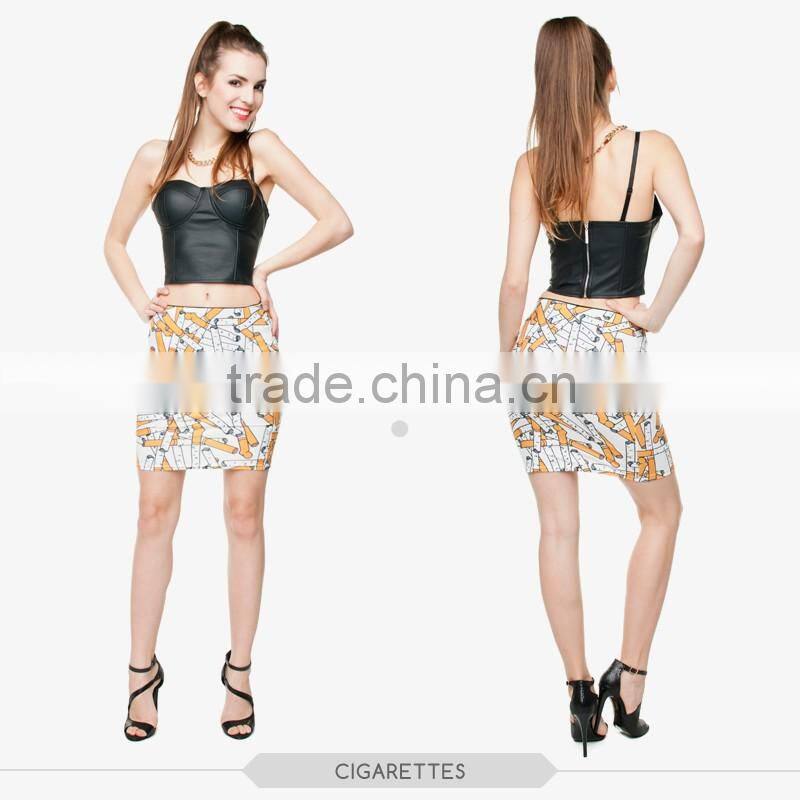 Women fashion red hearts sexy girls tight slim mini skirt high quality 3d digital full print custom hot sale tube stretchy skirt