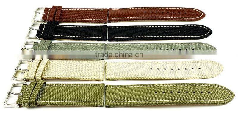 Supreme Grade Genuine Leather Lining Canvas Watch Straps