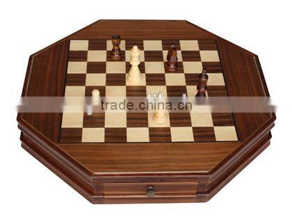 Octagon Wooden Hand Made Chess Set