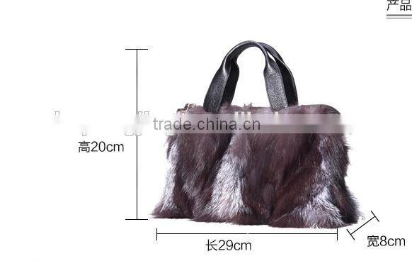 Fashionable Handbag Wholesale Bag Real Fox Fur Handbags For Ladies 2014