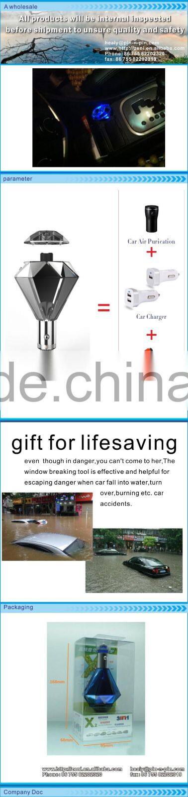 2016 Multi function 3 in 1 Double USB Car charger