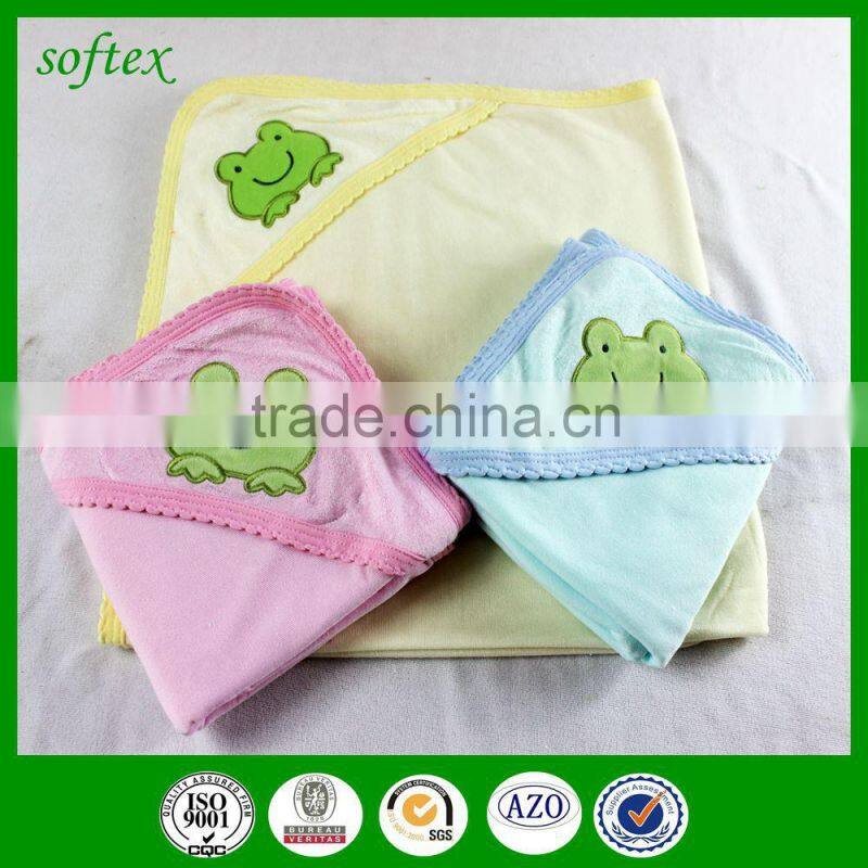 Hooded baby bath towel Bamboo-polyester baby towel poncho