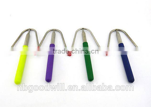 Large U type barbecue fork , rubber non slip handle stainless steel telescopic barbecue fork outdoor barbecue