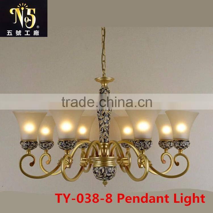 2016 New Design American Style Led Iron Pendant Light For Indoor Decoration With Factory With Flower Patern