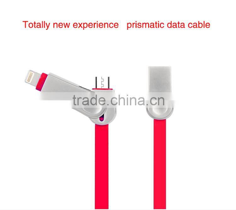 New!!! Micro USB Cable USB Data Cable USB Charger Cable for both of iphone and android two-in-one(CB03)