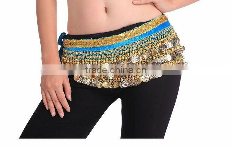 2016 Cheap New Women Belly Dance Coin Belts Belly Dancing Hip Scarf for Sale 10 Colors Available