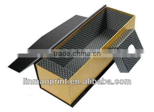 Chinese red and gold stamping folding box for wine gift
