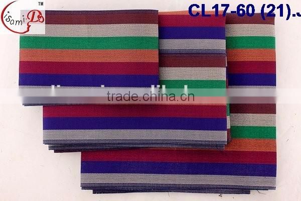 CL17-60(19) March promotion big sale colorful line African high quality new Aso oke headtie handcut three pieces aso oke headtie
