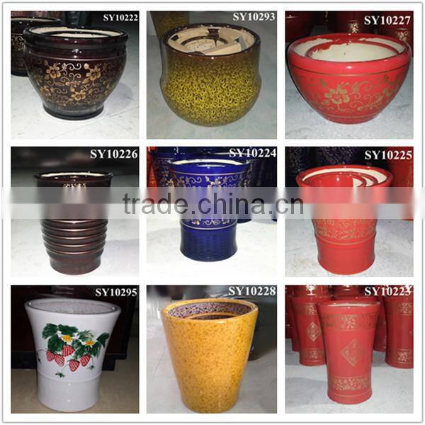 Pot for flower maroon outdoor big porcelain planter pot wholesale