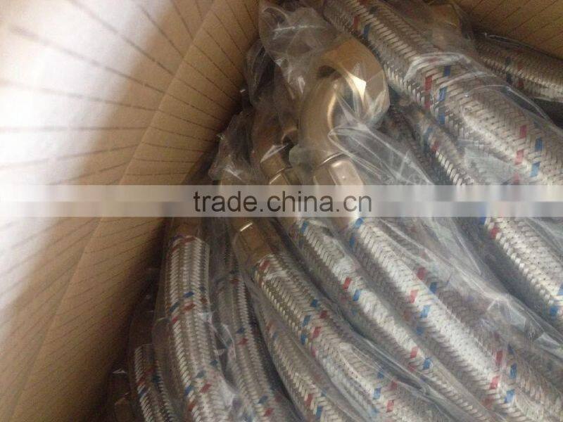 Ant-vibration stainless steel flexible hose with brass fittings