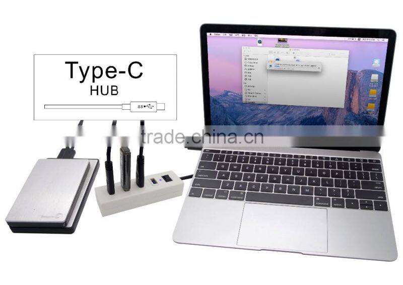 2016 NEW Type c 4 ports USB3.0 HUB for New Mac Nokia N1 Xiaomi 4c ChromeBooks Pixelh