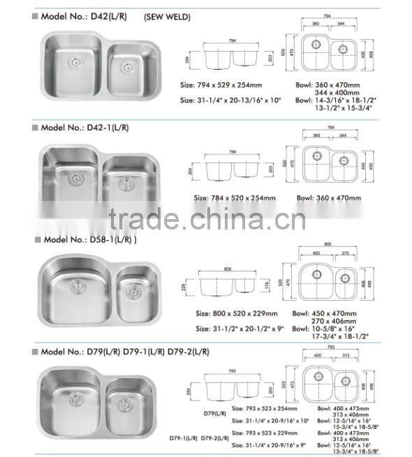 stainless steel kitchen sink for hotel