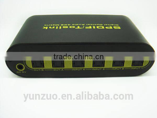 New arrival Optical Spdif / Toslink Digital Audio 4x2 True Matrix + Remote Control