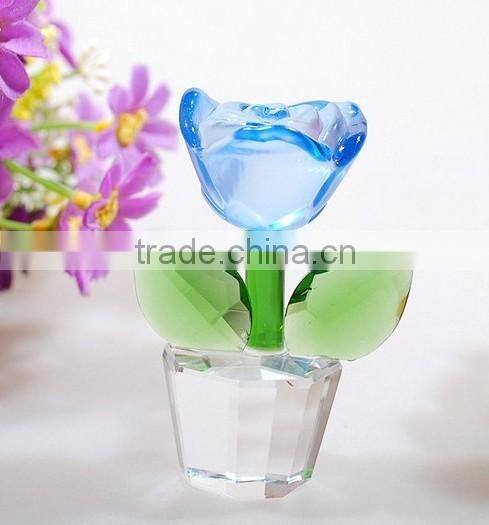 Factory directly sale Wedding favor k9 Nature crystal rose flower for the wedding gifts
