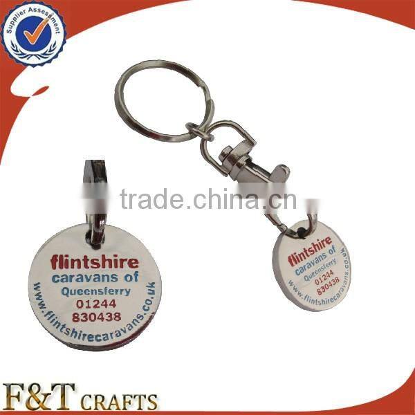 Make plating nickle soft enamel coin for supermarket trolley to sales