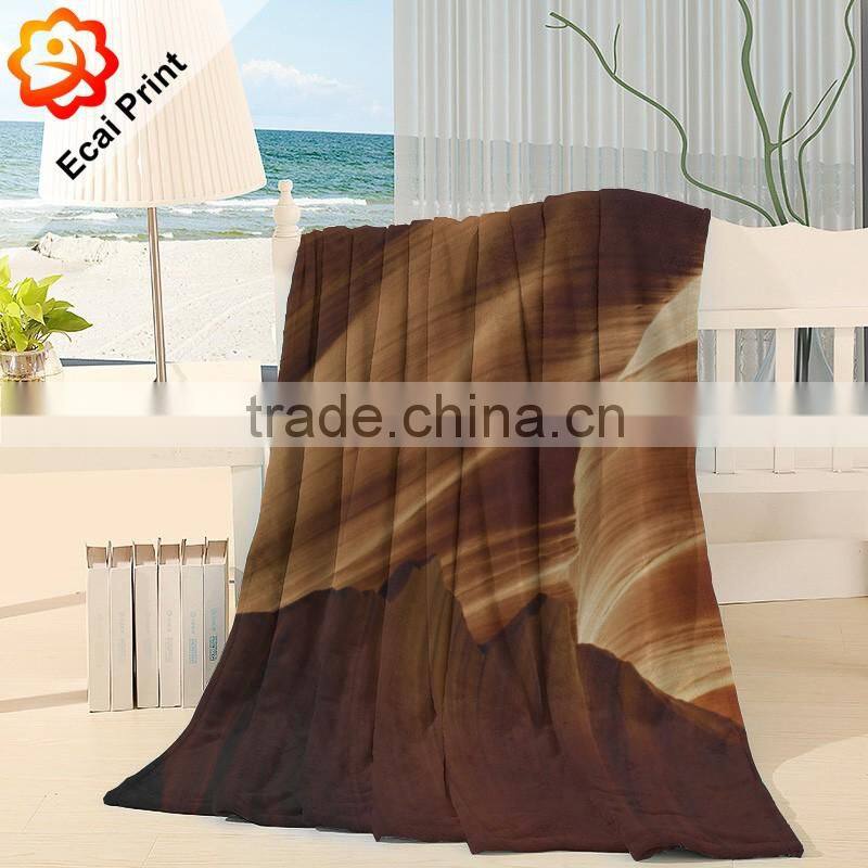 Home fashion custom made heat transfer printed throw blanket