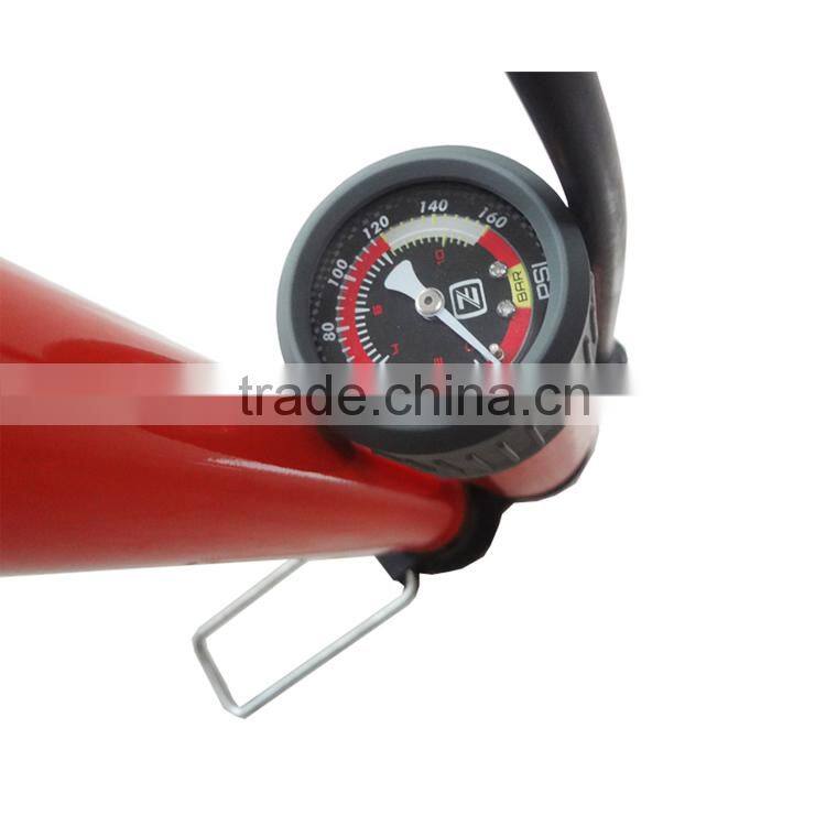 10 bar iron bicycle floor pump with guage,bicycle foot pump