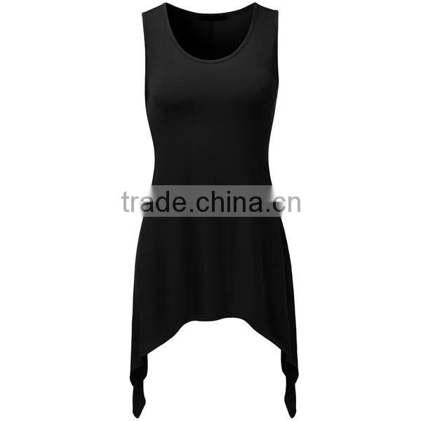bow back tank top T-shirt with Unique Hem Line