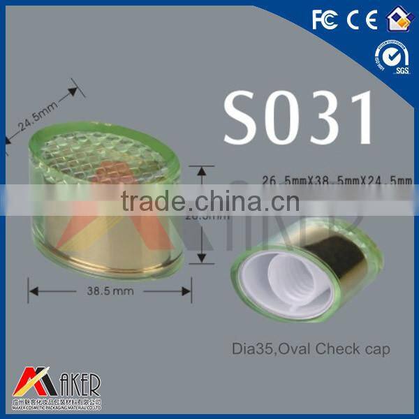 40mm Oval Check Plastic cap for cosmetic tube