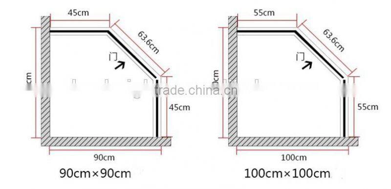 High quality diamoned toughen glass shower corner