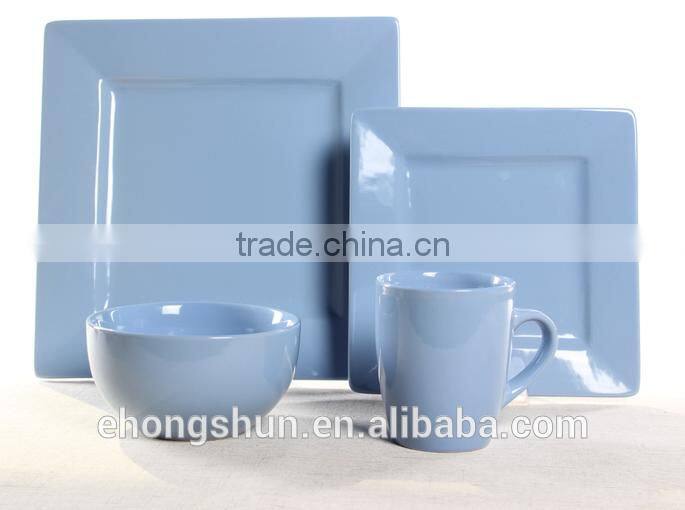 16pc stoneware color glaze/embossed dinnerware set