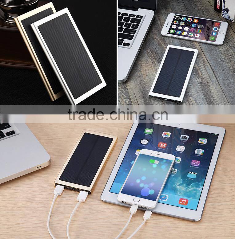 solar power bank 10000mah mobile phone charger