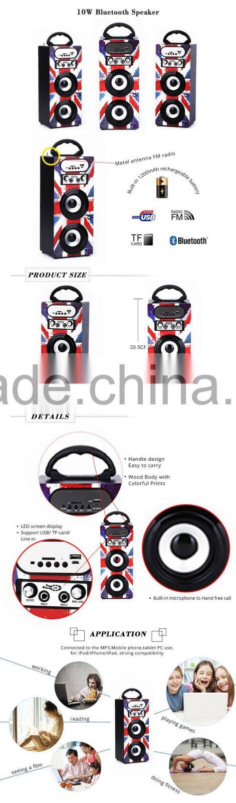 BBQ KBQ-604 10W 1200mAh dual 3 inch creative karaoke portable speaker mp3 player