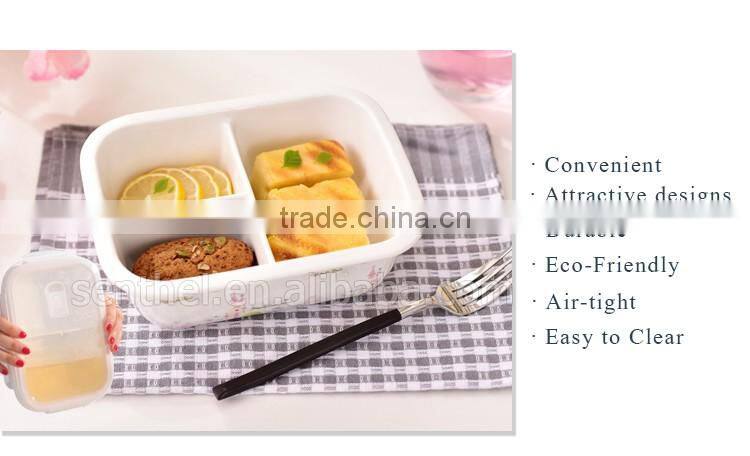 4-compartment Bento Lunch Box,Eco-friendly Safe Ceramic Food Container