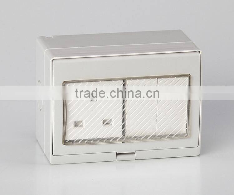 French socket CF-S2S series 16A ABS Waterproof switch socket Wall plug & sokcet IP55 two gang