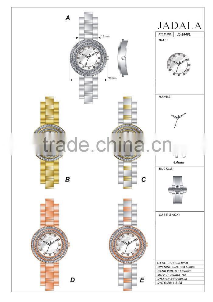 Fashional Cost-Effective Japan Movement 3Atm Waterproof Japan Movt Quartz Watch Stainless Steel Back