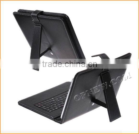 9.7" Keyboard Leather Cover Case QWERTY USB/mini USB/Micro Bracket Bag for 9.7" Tablet PC MID PDA Drop Shipping OPNEW Wholesale