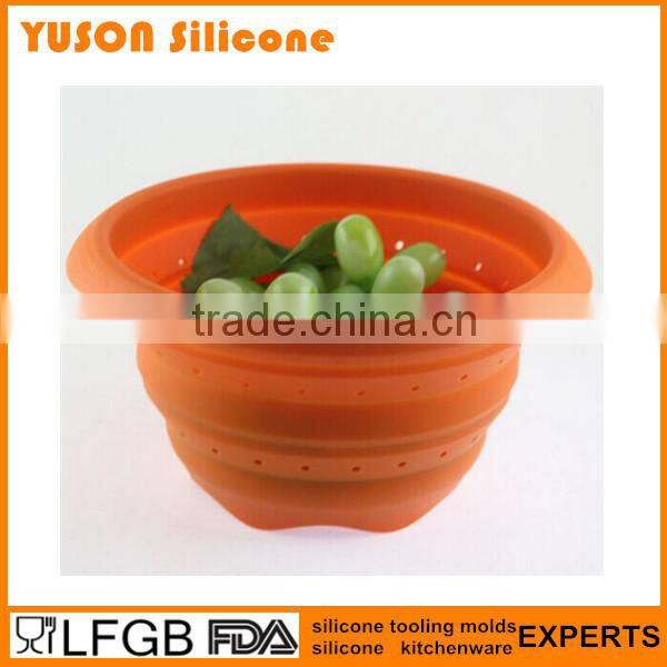 Food grade BPA free silicone collapsible strainer