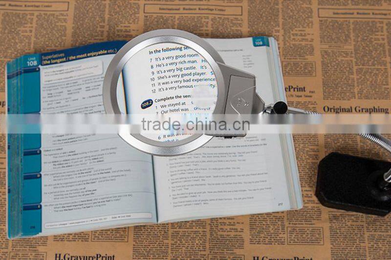 Metal desktop magnifying glasses WITH 2 led lights