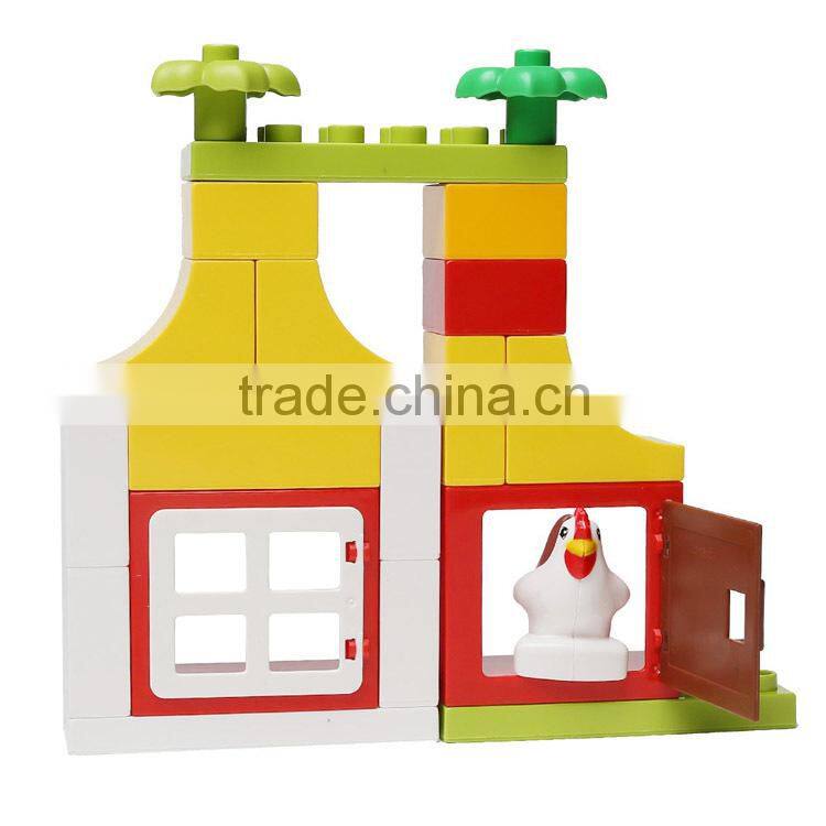 High Quality Blocks ! 44PCS Happy Farm Plastic Educational Building Bricks Blocks Toys