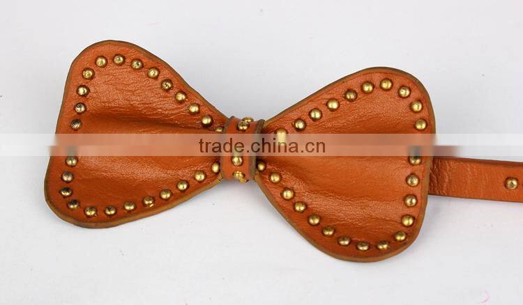 2014 Korean Fashion Ladies PU Rivet Bowknot Belt SWF-W15062925